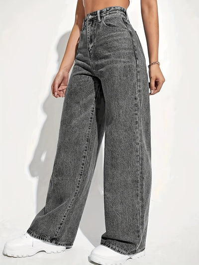 Jeans Sueltos Desteñidos Estilo Retro Casual Versátil - Image 19