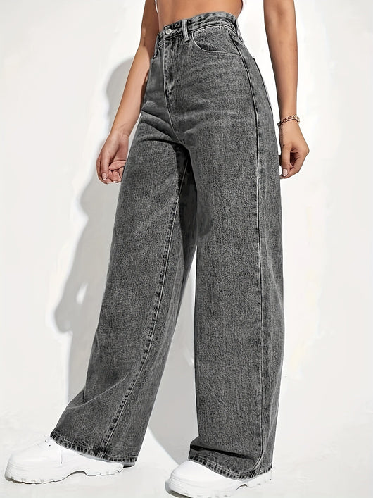 Jeans Sueltos Desteñidos Estilo Retro Casual Versátil - Image 19