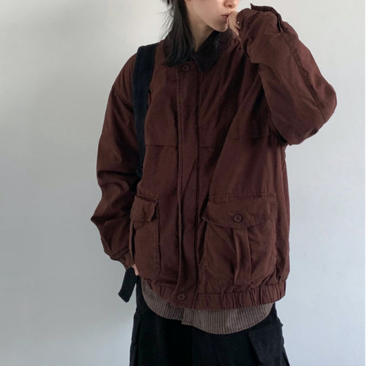 Chaqueta Acolchada de Algodón con Cuello de Pana y Forro Térmico