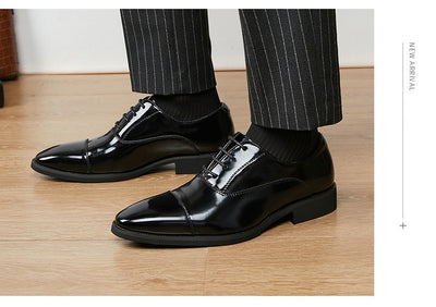 Zapatos Oxford de Cuero Charol con Punta Fina - Calzado Ejecutivo para Hombre - Image 33