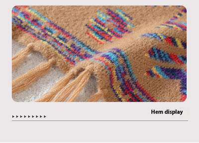 Rebozo Étnico Geométrico Pop con Borlas Artesanales - Image 29