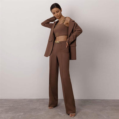 Conjunto de Pantalón Casual Cintura Alta con Top Tubo Encadenado - Image 13