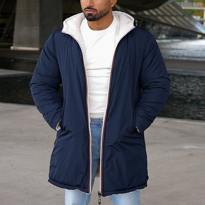 Abrigo Impermeable Reversible con Capucha y Cierre Doble para Hombre - Image 3