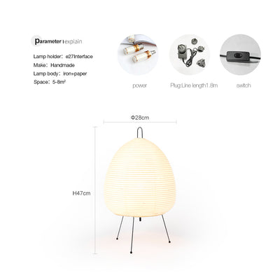 Lámpara de Mesa Nórdica con Papel de Arroz Estilo Japonés - Image 6