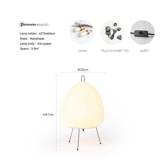 Lámpara de Mesa Nórdica con Papel de Arroz Estilo Japonés - Image 6