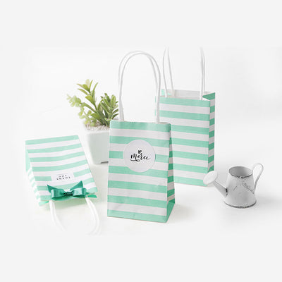 Bolsas de Papel Kraft Blancas con Rayas de Colores Pastel - Image 4