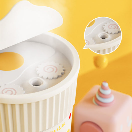 White and blue cup noodle shaped USB humidifier with a removable lid, ideal for desktop or bedroom use. - Image 5
