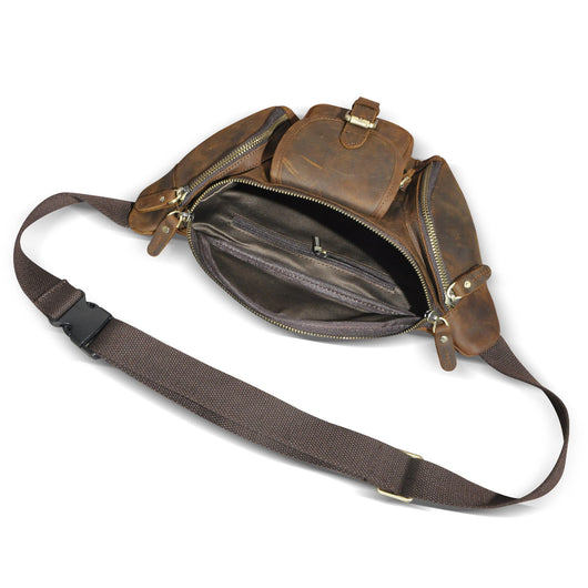 Bolsa de Pecho Cuero Crazy Horse Hombre - Cuero Genuino Premium - Image 4
