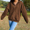 Sudadera Y2K Marrón para Mujer con Cierre - Hoodie Vintage Urbano