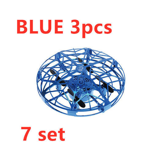 Gold mini UFO drone with a spherical protective cage and black propellers, sold as a 3-piece set. - Image 41