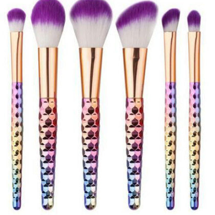 Brocha de Maquillaje con Escamas de Pez y Patrón Panal