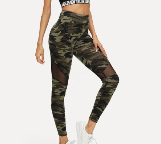 Leggins con Malla a Juego de Colores