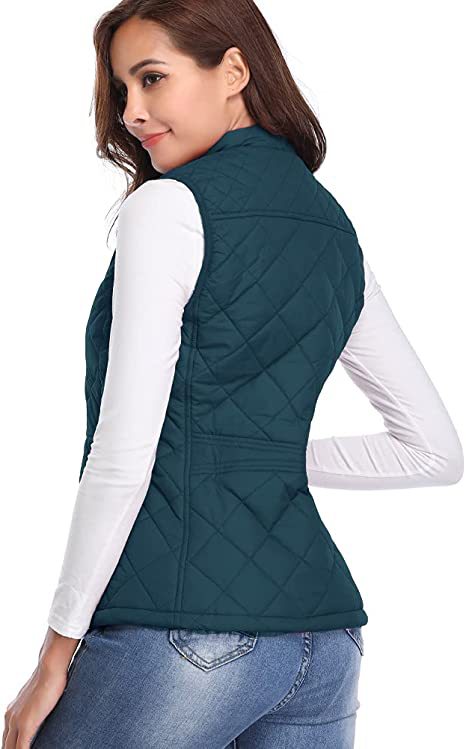 Chaleco de Algodón para Mujer con Cuello Parado y Bolsillos con Cierre - Image 36