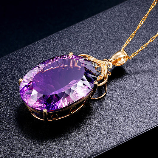 Cadena de Suéter con Colgante de Amatista - Image 3