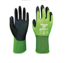 Guantes de Trabajo Nitrilo Respirable Ultra Delgados Antideslizantes WG501 Amarillo Fluorescente
