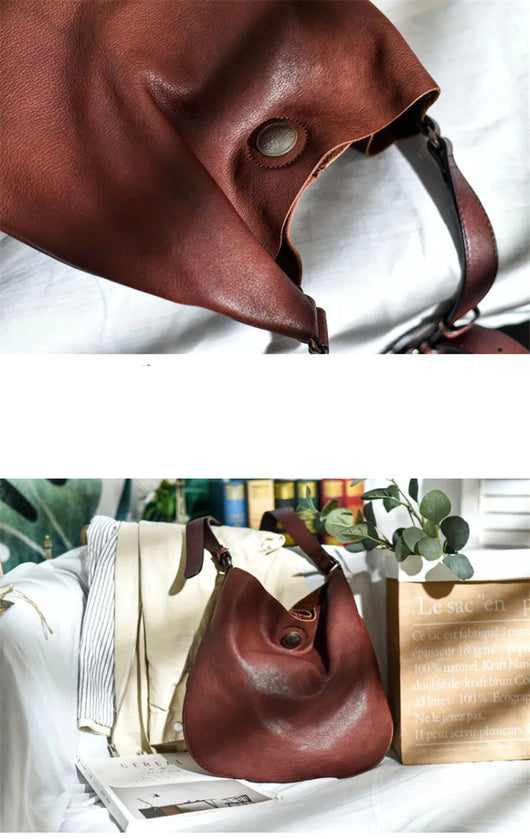 Bolsa Mensajera de Cuero Retro para Literatura y Arte - Image 16