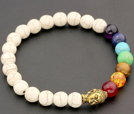 Pulsera Buddha Chakra 8mm con Piedra Volcánica para Yoga y Meditación - Image 3