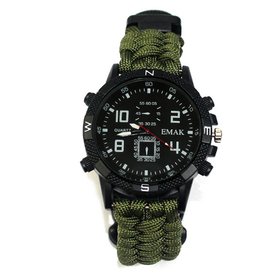 Reloj de Supervivencia Táctica AK17 con Brújula Multifunción y Cuerda Paracord Tejida - Image 7