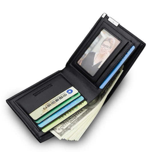 Billetera de Cuero PU para Hombre - Doble Pliegue Multifunción Compacta - Image 2