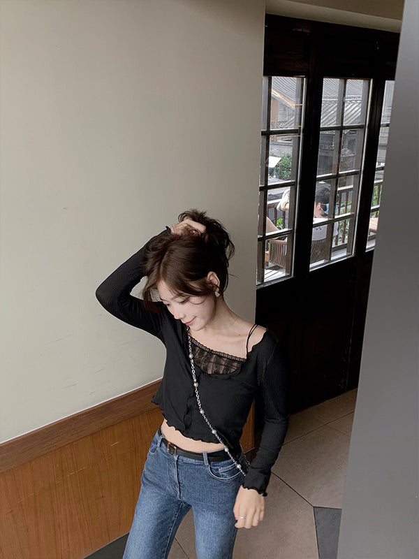 Blusa Interior de Encaje con Tirantes Ajustables