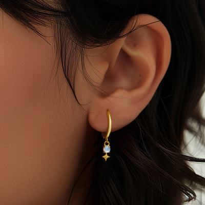 Aretes de Plata Esterlina S925 con Ópalo Azul y Diamantes - Diseño Europeo - Image 32