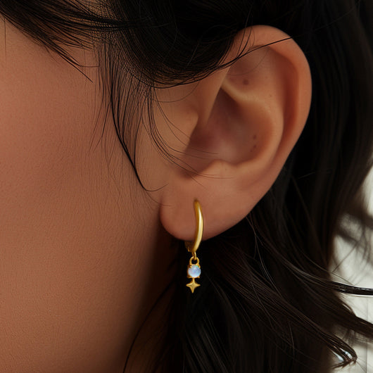 Aretes de Plata Esterlina S925 con Ópalo Azul y Diamantes - Diseño Europeo - Image 32