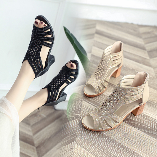 Zapatos cómodos para mamá con tacón romano y suela antideslizante - Image 6