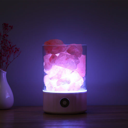 Lámpara LED de Sal del Himalaya con Luz de Cristal USB - Image 4