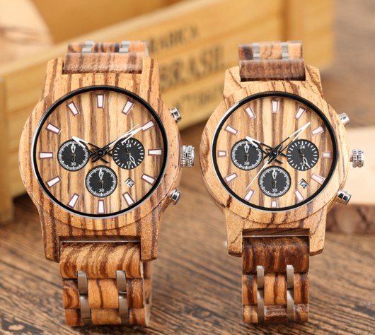 Reloj de Pareja en Madera y Cuarzo - Diseño Elegante Unisex