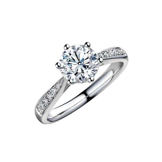 Anillo de Moissanita Plata de Ley con Baño de Oro Blanco 18K - Image 8
