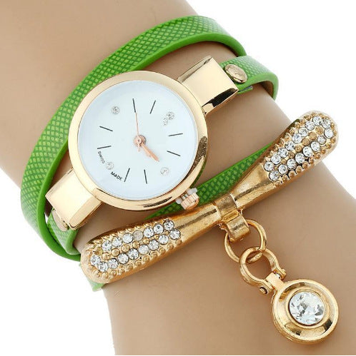 Reloj Pulsera Mujer Lujo Gnova Platinum con Brillantes y Correa PU Dorada - Image 5