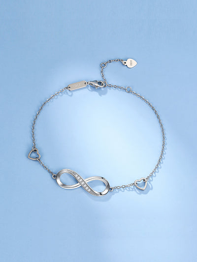 Pulsera de Plata Esterlina 925 con Símbolo de Infinito '8' para Mujer - Image 3