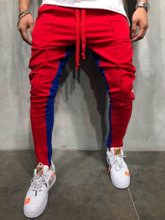 Pantalones Deportivos Hip Hop con Bloques de Color y Costuras Contrastantes para Hombre - Image 4