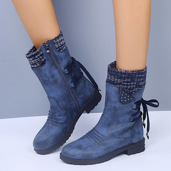 Botas de Invierno Martin con Tacón Grueso y Forro de Lana