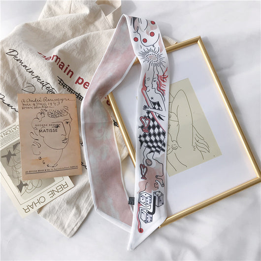 Pañuelo de Seda con Asa - Cinta Versátil para Cabello y Accesorios - Image 23