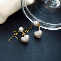 Aretes Elegantes de Perla y Corazón