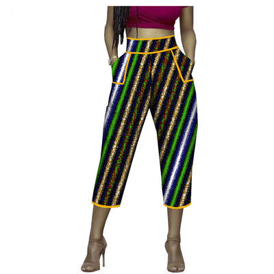 Pantalones Ajustados Estampado Batik