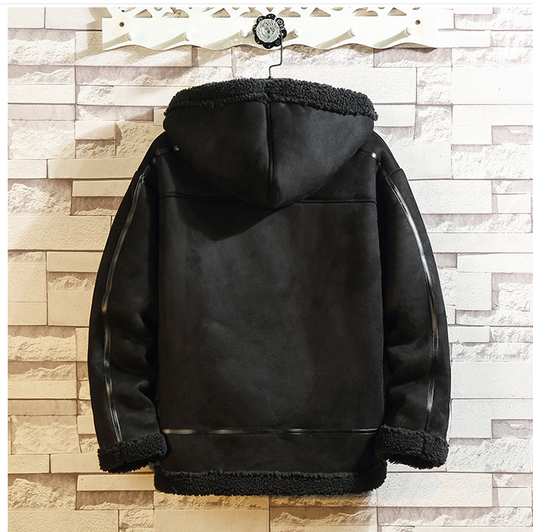 Chaqueta Casual de Lana de Cordero y Algodón con Capucha para Hombre - Image 2