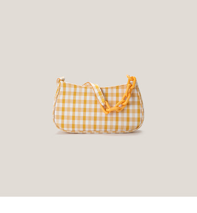 Bolso Baguette de Cuero con Cadena Lattice - Image 2
