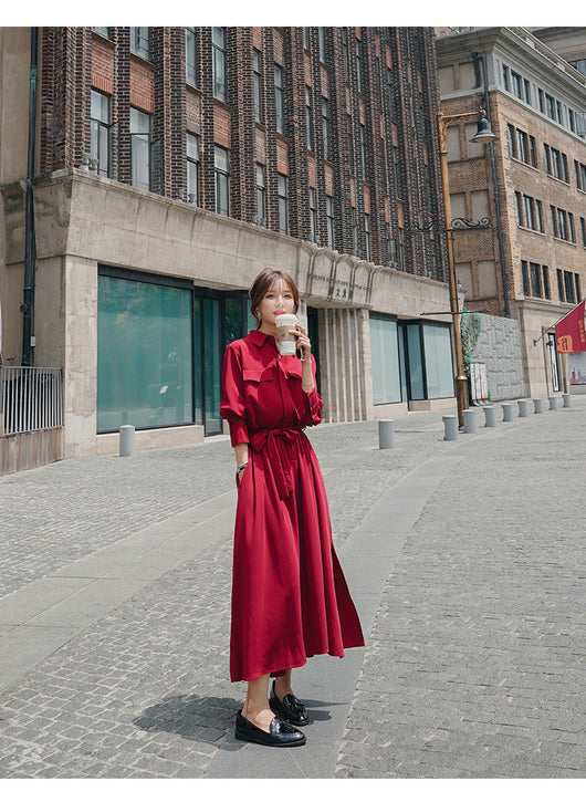 Vestido Camisero con Cintura Marcada - Image 2