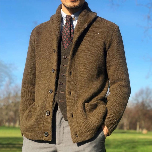 Cardigan Tejido de Botón Único para Hombre