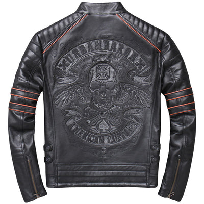 Chaqueta de Cuero Genuino Harley para Motociclista - Ajuste Slim Fit - Image 9