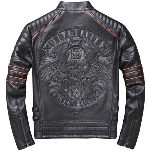 Chaqueta de Cuero Genuino Harley para Motociclista - Ajuste Slim Fit - Image 9