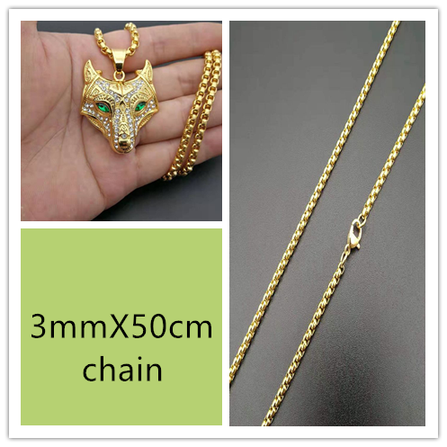 Collar Vikingo para Hombre con Dije de Cabeza de Lobo en Acero Inoxidable Dorado - Image 10