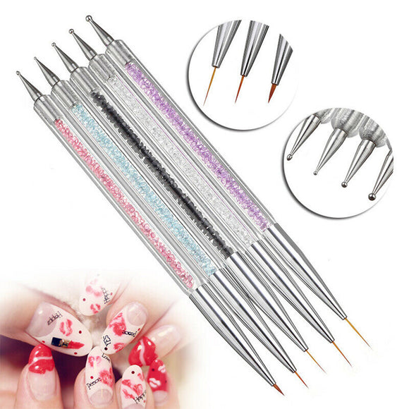 Set de 5 Pinceles para Nail Art - Diseño, Delineado y Decoración de Uñas