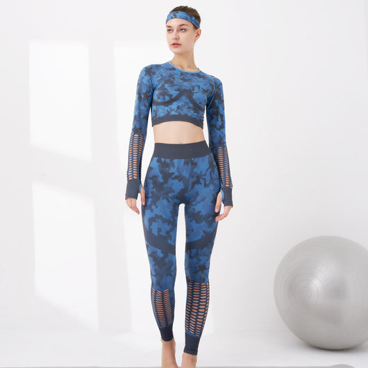 Conjunto de Yoga Camuflado - Diseño Moderno y Funcional