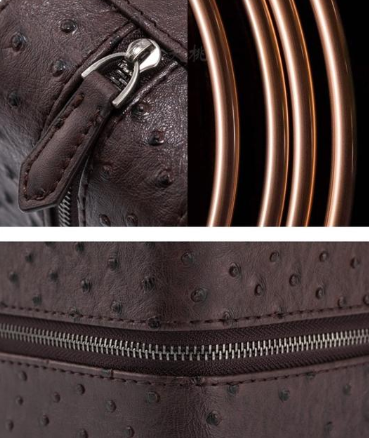 Estuche Portátil para Reloj en Cuero de Avestruz con Cierre y Asa de Viaje - Image 17