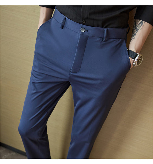 Pantalones Casuales Slim Fit de Color Sólido para Hombre - Image 12