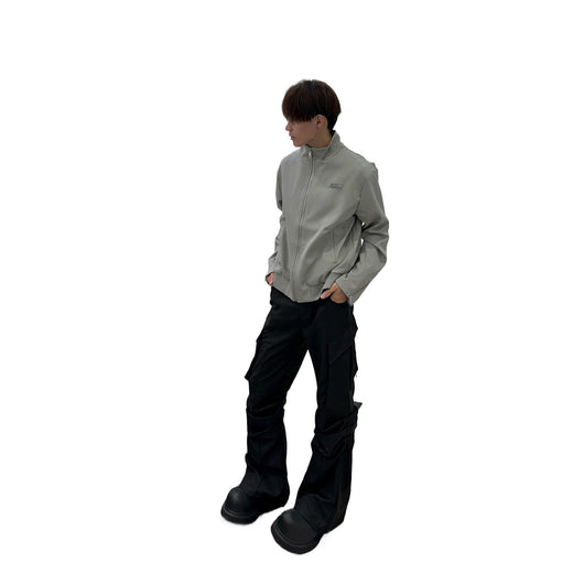 Pantalones Cargo Negros con Bolsillos Plisados para Hombre - Image 6