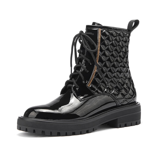 Botas Martin de Cuero Charol Brillante - Estilo Motociclista - Image 5